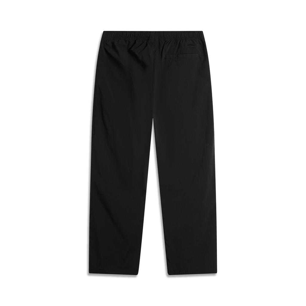 Li Ning Sports Lifestyle Series Brand Logo Embroidered Trendy Versatile Sports Long Pants Men Bottoms Black AYKU919-1