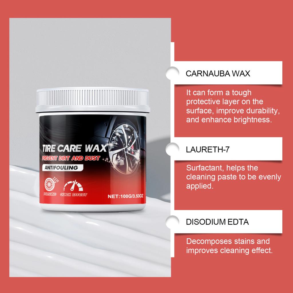 Autoreifenpflege Wachs Radreinigung Dekontamination Aufhellung Entfernung Polieren Wartung Aufbereitung Reinigungs Wachs