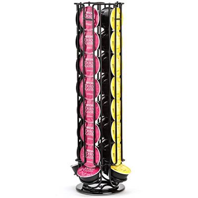 Caps Racks - Nescafé Dolce Gusto Capsule Holder, Storage Rack, Tower, Rotating, Holds 32 Capsules, Black