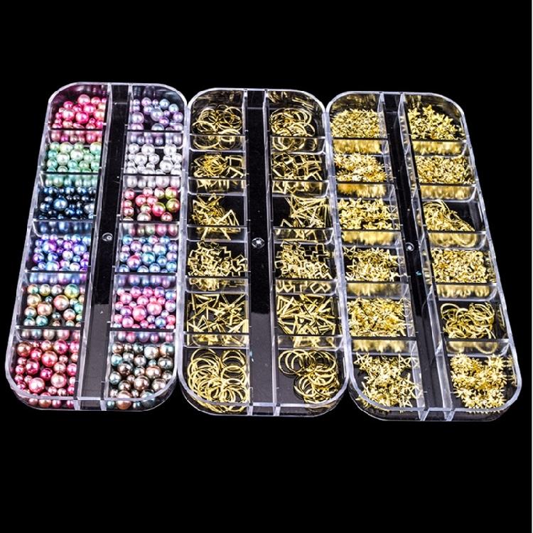 13 In 1 Nail Decoration Kit Contains 310 Grams Princess Cut Rhinestones And Practical Tools
