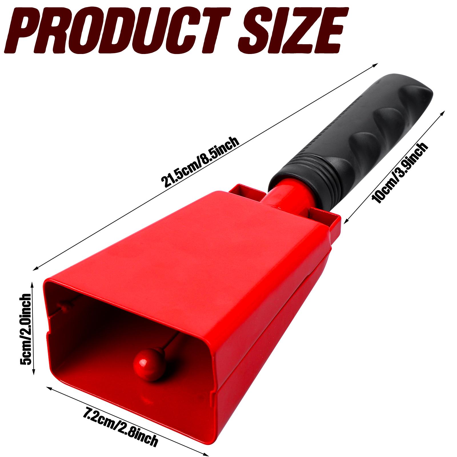 Steel Cowbell with Handle Hand Percussion Cowbells Red Cow Bell Cheering Bell M красный