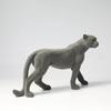 Resin Flocking Leopard Animal Sculpture Cheetah Brown Flocking Leopard Pendant Decorative Figurines Home Decoration Accessories