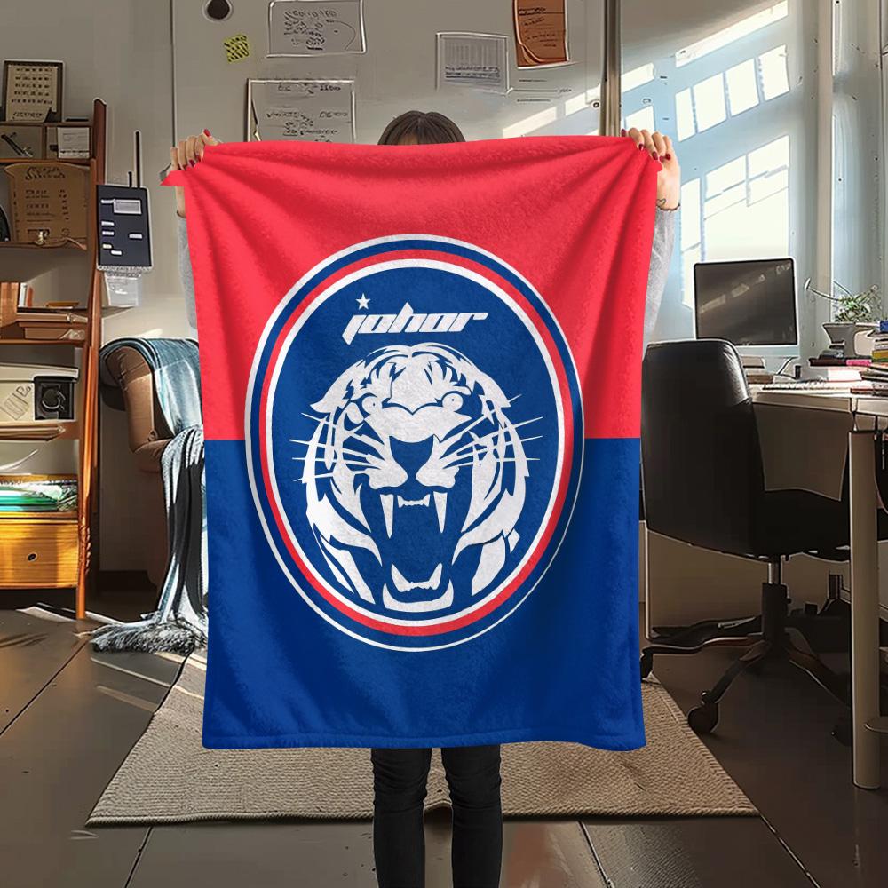 Johor Darul Ta'zim FC  Print Flannel Blanket, High quality Comfortable for All Seasons, Home Decor, Warmth and Comfort