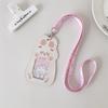 Cartoon Animal Shaped Long Rope Neck ID Card Holder Student Bus Card Cover Case Badge Holder Kpop Idol Photocard Holder