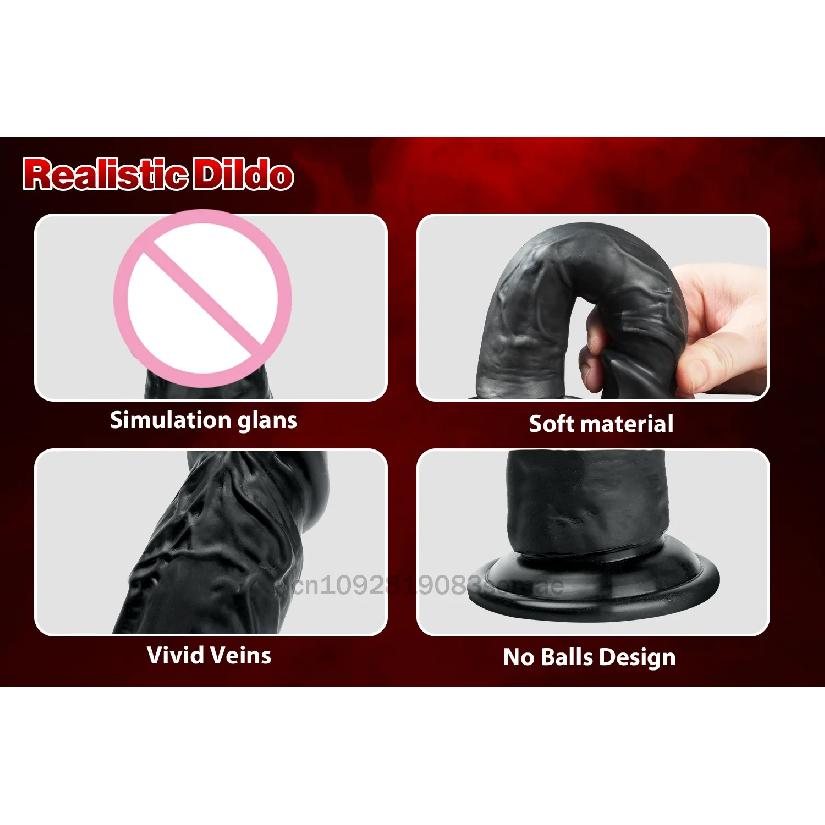Realistic Dildo for Women Silicone Beginner G-spot Anal Stimulation Dildo with Strong Suction Cup for Adult Sex Toy Masturbator
