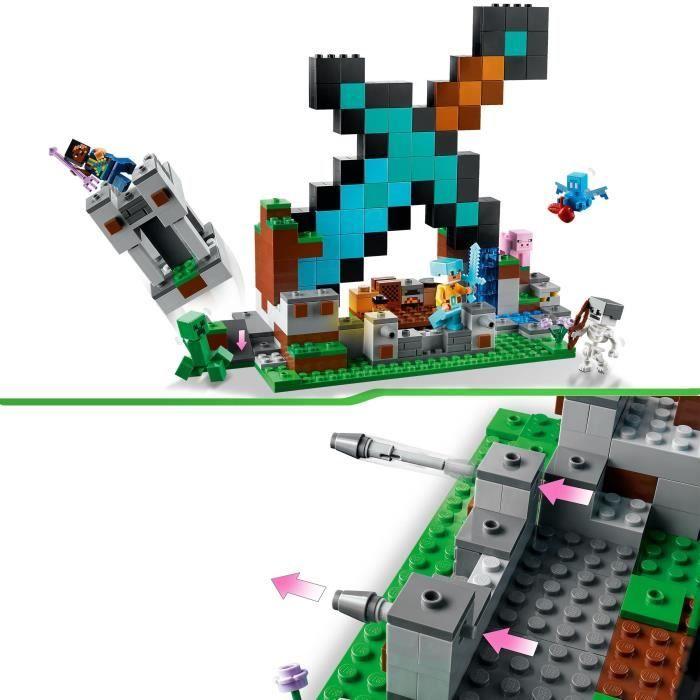 Lego Minecraft 21244 the Sword Outpost, Toy, and Creeper, Skeleton Figures, for Children