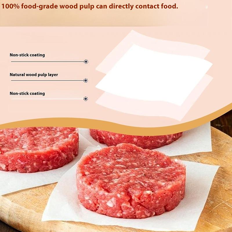 Disposable Premium Hamburger Patty Separation Pads 11Cm Round Square Hamburger Food Pads Paper Non-Stick Oil Paper Baking Paper