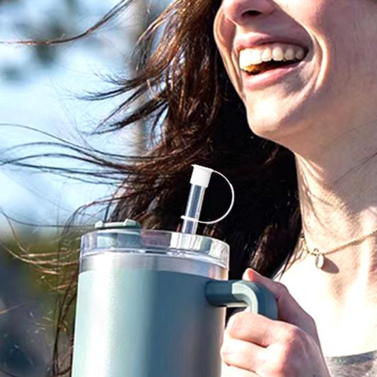 4Pcs Silicone Straw Cover Set for 20oz 30oz 40oz Tumblers Easy To Clean Cute Durable Straw Topper Hats