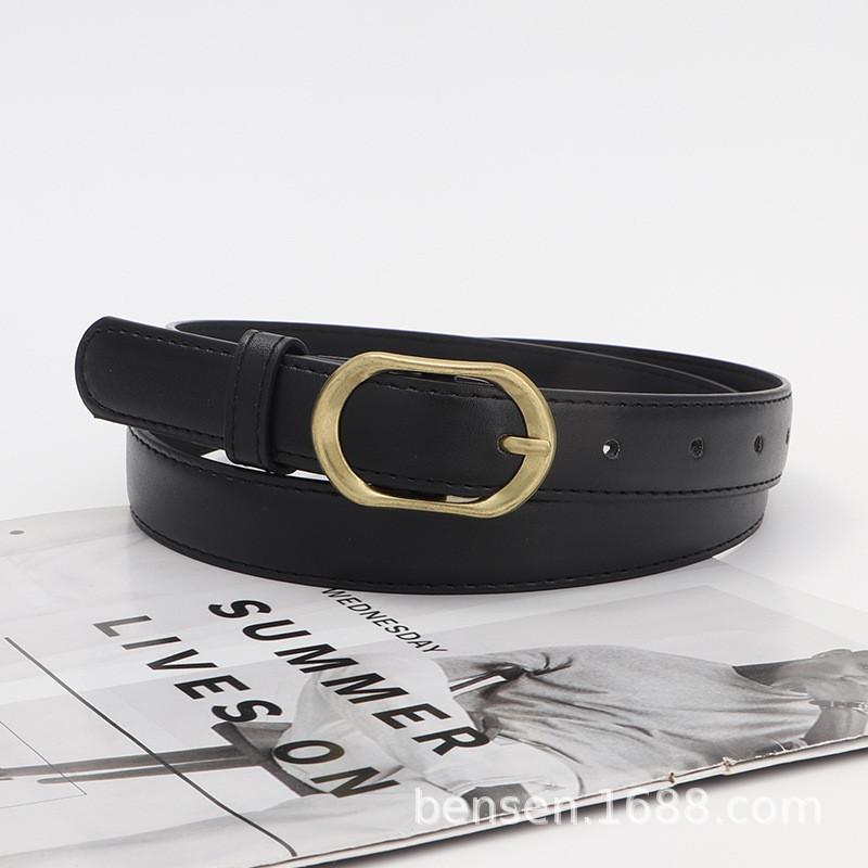 Leather Belt Vintage Women Versatile Decorative Waistband Casual Strap Jeans