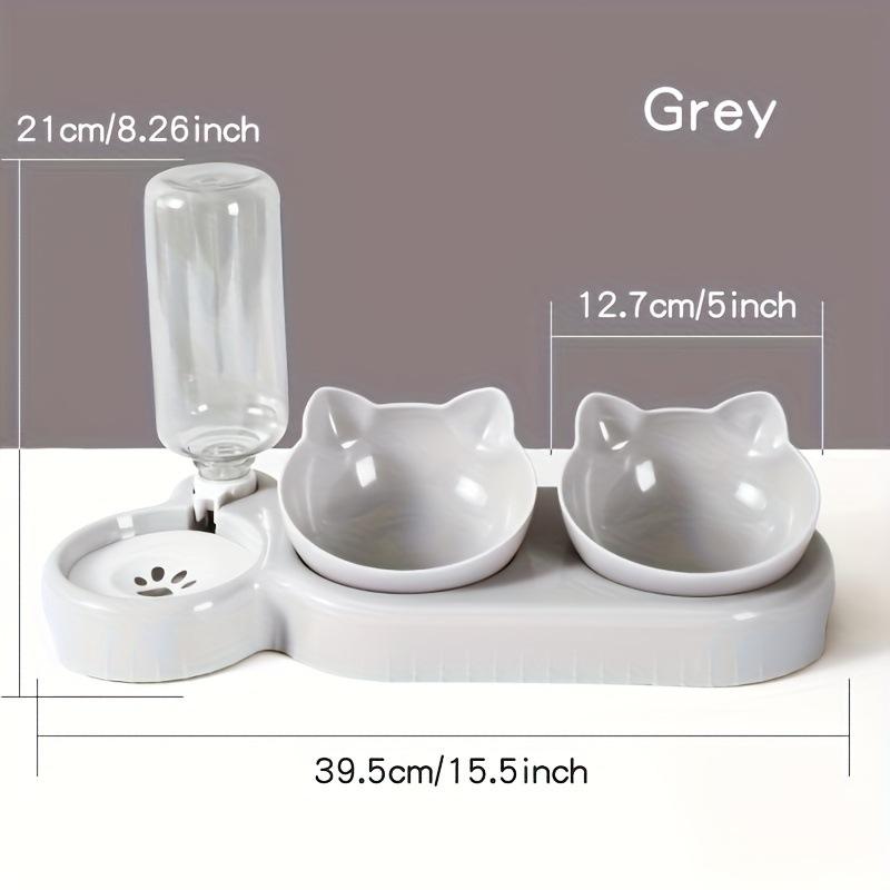 Automatic Water Feeding Cat Bowl Cat Ear Bowl Double Bowl Water Feeding Cat Food New Pet Cat Bowl