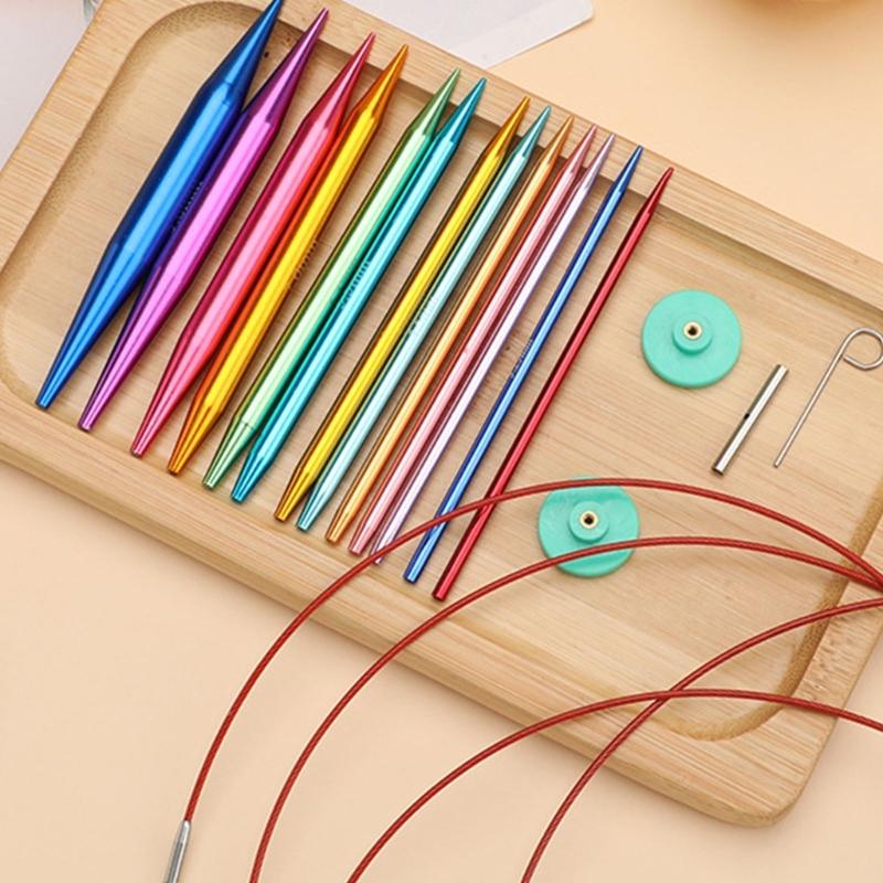 Interchangeable Circular Knitting Needle Set with Storage Bag 3-10.0mm Knitting Needle Knitting Supplies for Knitting