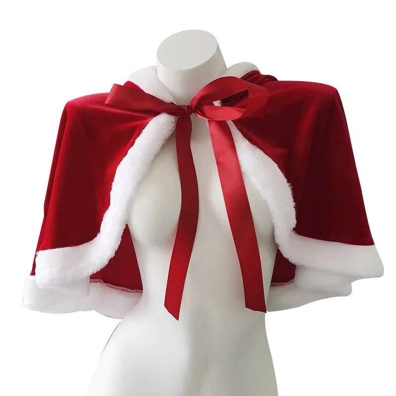 Mantello Rosso In Velluto Con Cappello Per Bambine, Costume Natalizio Da Principessa