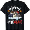 NEW Merry Pugmas Funny Santa Reindeer Elf Dog Christmas T-Shirt - MADE IN USA