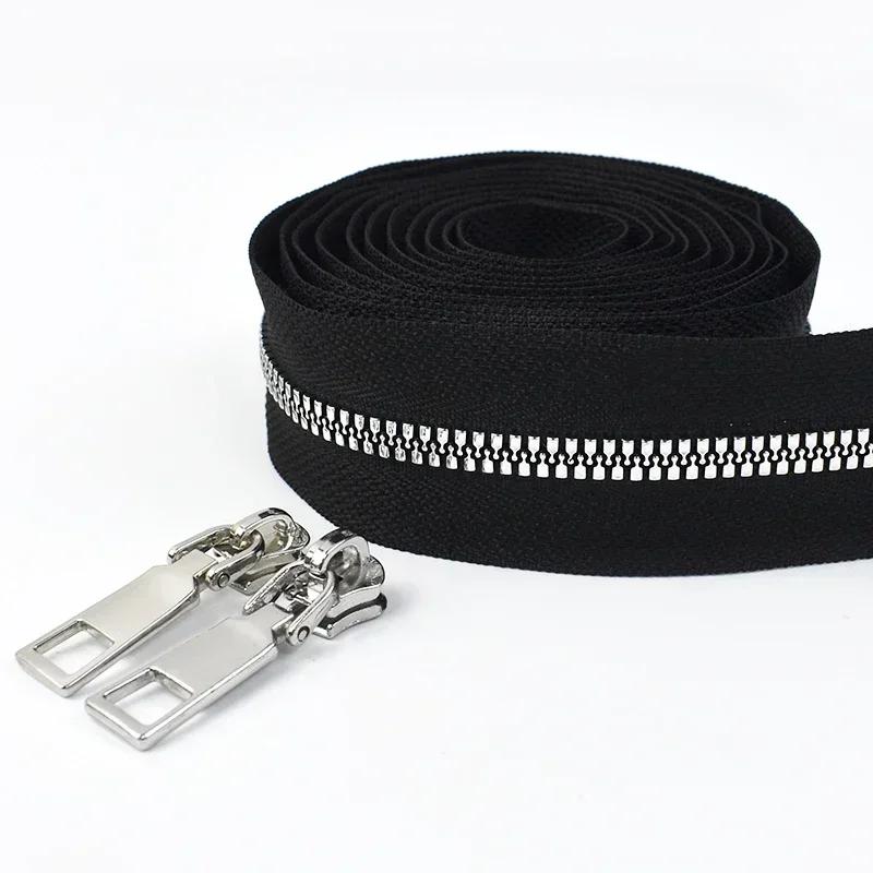 Meetee 2-10M 5# Metal/Nylon/Resin Zippers By Meter + Matching Zip Sliders Bag Clothes Zips Easy Repair Sewing Accessories