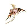 Enamel Phoenix Bird Brooches Animal Pin For Women Men 5-Color Enamel Flying Beauty Bird Party Office Brooch Pin Gifts