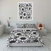 Black and White Floral Pattern Print Bedding Set 1 Duvet Cover 2 Pillowcases for Adult and Children Luxury Gift Full Size