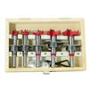 Adjustable Hinge Boring Bit Set 15-35mm - Carbide Tipped Flat Wing Drill for Cabinet Doors with Depth Stop & Guide Bushings