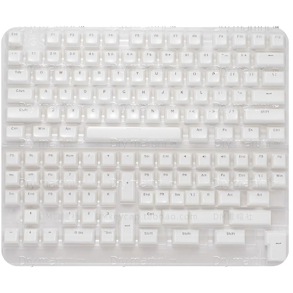 136 Key Crystal Transparent MDA Type Keycap Set PC+PBT White Pink Jelly Caps for MX Mechanical Keyboard