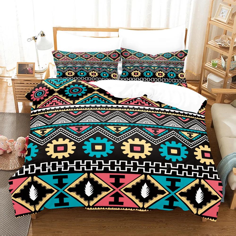 Black Geometric Comforter Bedding Sets Double Single Quilt Cover Set Bedroom Bedclothes Luxury Duvet Cover Set Microfiber Fabric