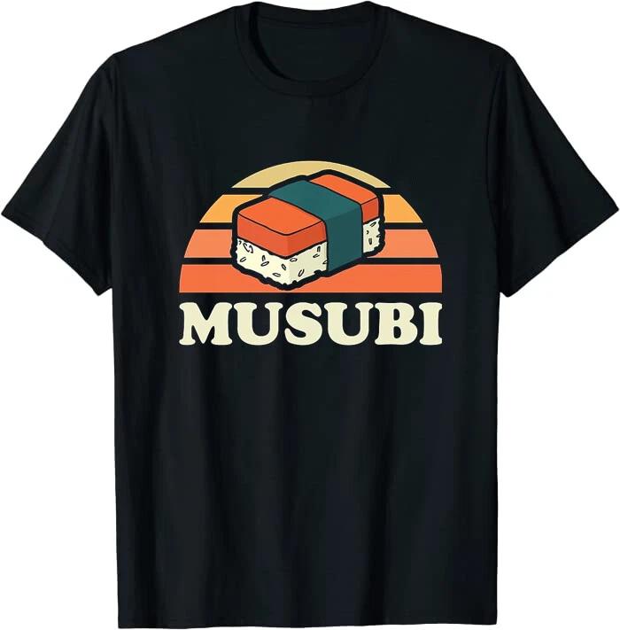 Musubi Retro Hawaiian Sunset Fans Rice Classic Tee T-Shirt Size S-5XL L