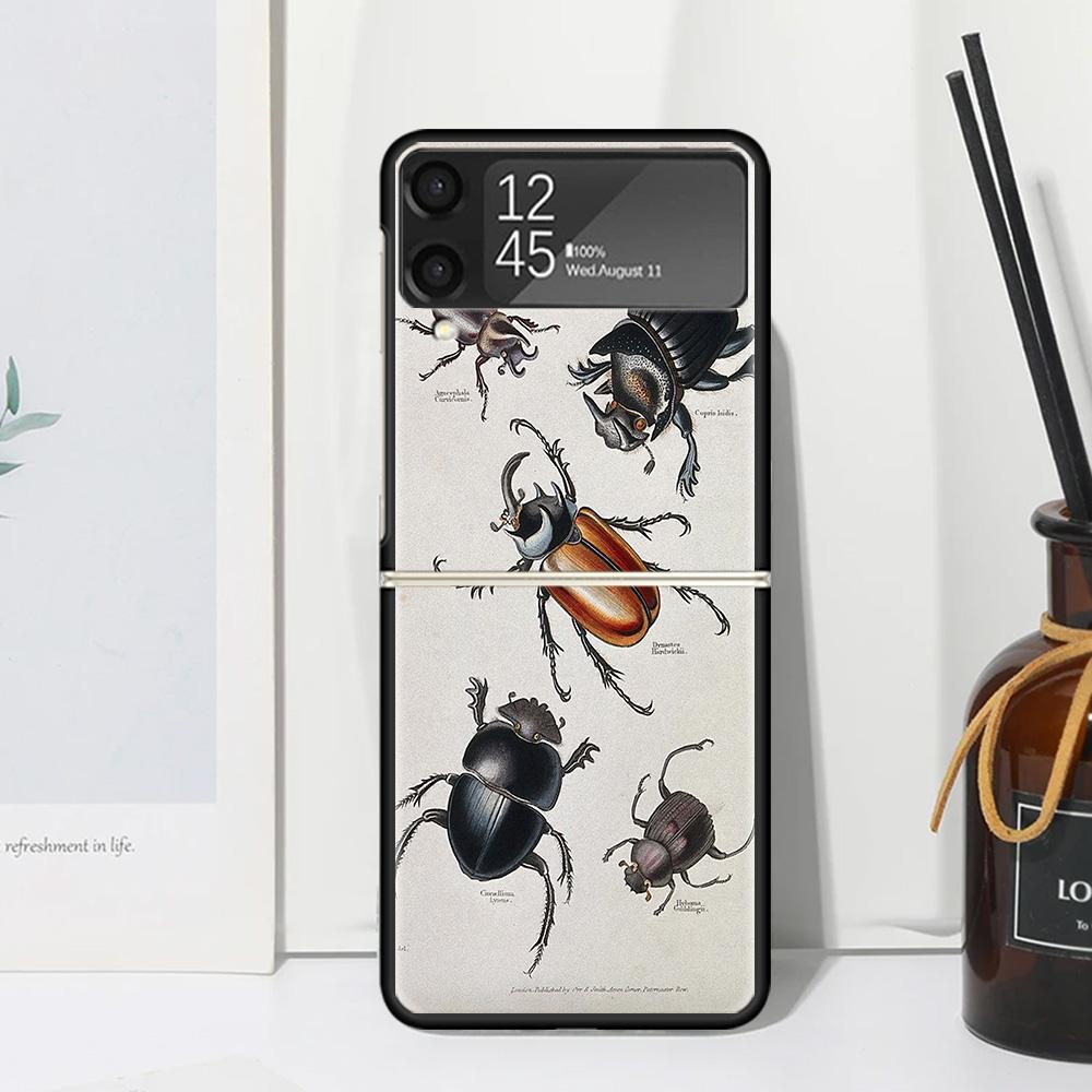 Bugs Bees Scientific Decomposition Phone Case Cover for Samsung Galaxy Z Flip 7 6 5 4 3 5G Flip3 Flip4 Flip5 ZFlip6 ZFlip7 Black