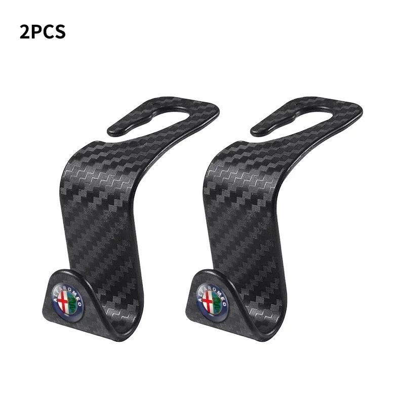For Alfa Romeo 108 Car Sticker For Alfa Romeo 159 147 1/2/4pcs Car Seat Headrest Hooks Storage Hanger For Alfa Romeo Giulia Stelvio Giulietta 156 1
