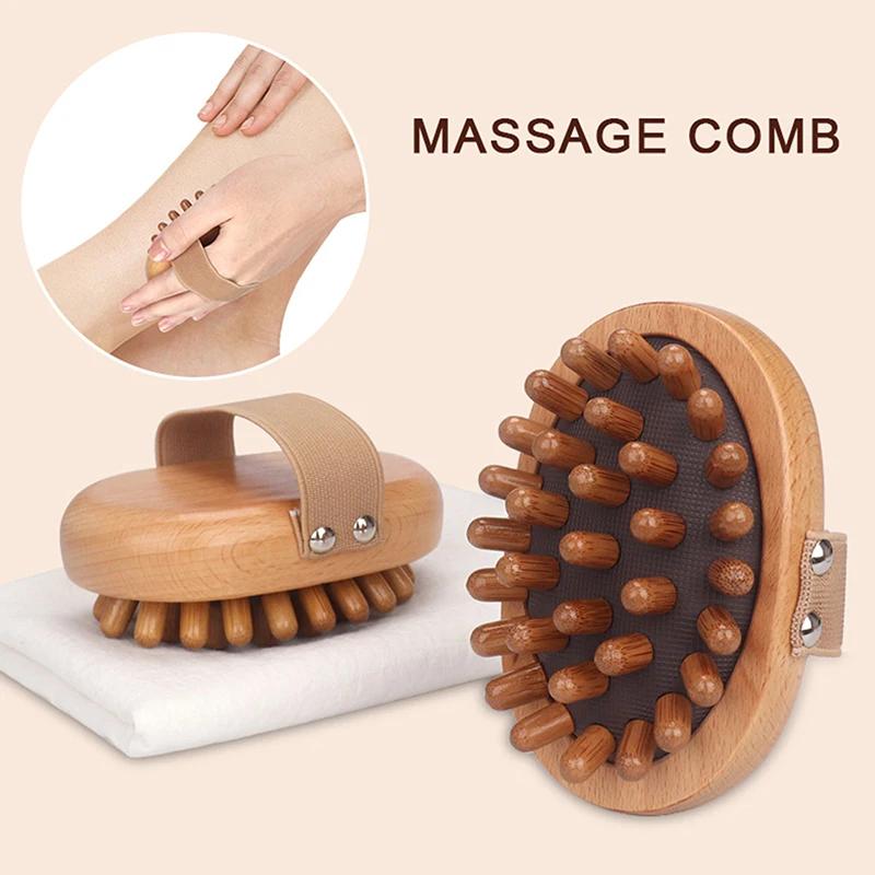 Spazzola Anticellulite per il Corpo Lenitiva in Legno Oli Essenziali Spa Massaggio Cuscino d'Aria Pettine per Capelli Massaggio Cuoio Capelluto Massaggiatore per il Corpo