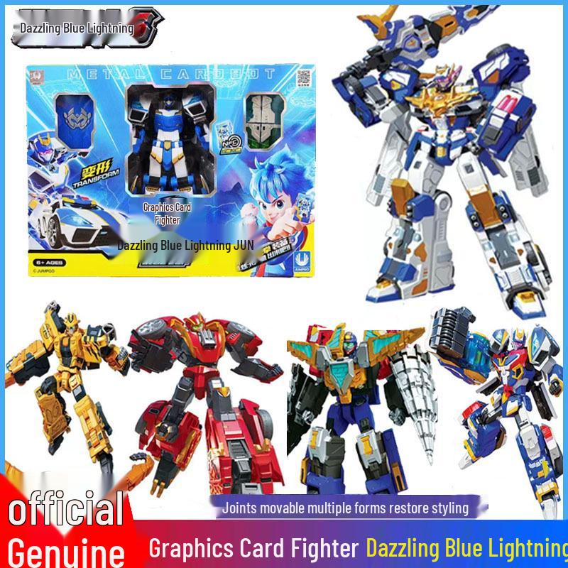 Zhan Gao X Card Fighter: Blue Lightning Shadow Knight Transforming Robot Car Toy