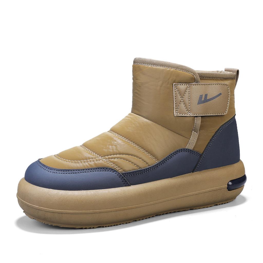 Huili new velvet warm waterproof and non-slip Northeast snow boots men's Velcro lazy foot cotton shoes men