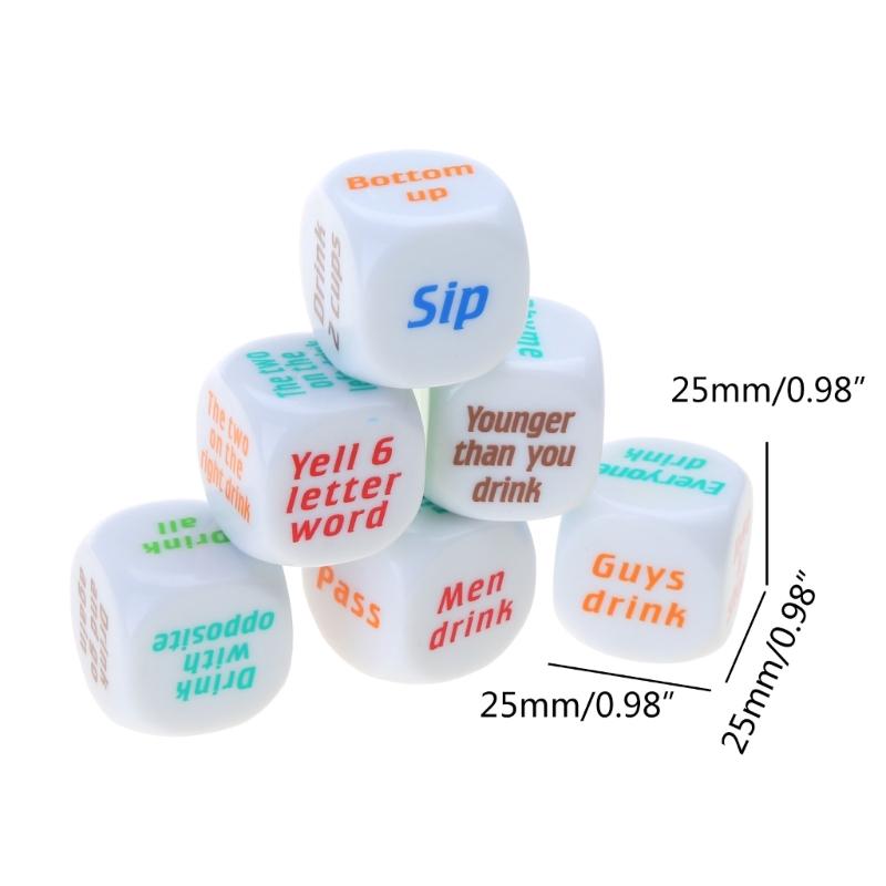 6 Pieces 25mm Bars Pubs Wedding Party Favors Games Gambling Drink Decider Dices