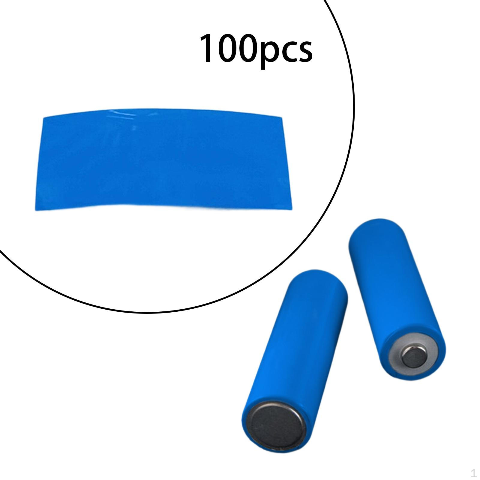 

100 Pieces Heat Shrink Tubing Battery Wrap Cover Shrinkable Wire Tube for Electrical синій