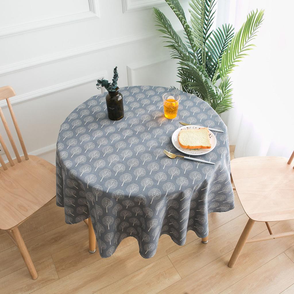 Black Small Tree Tablecloth Small Round Table Printed Tablecloth Round  Suitable for Holiday Dining Rooms, Living Rooms, Family Gatherings