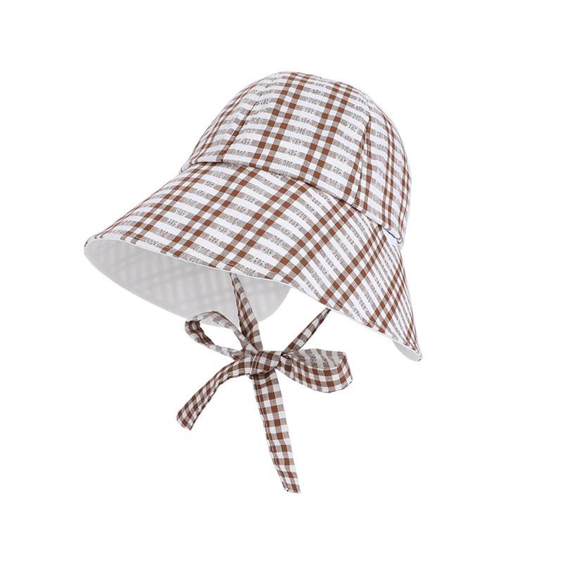 Plaid Bucket Hat With Sun Protection For Summer Outdoor Casual Women