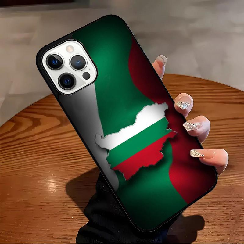 Custodia per Telefono con Mappa e Bandiera della Bulgaria per iPhone 17 Air 16 15 14 13 12 11 Pro Max Max Plus Custodia Bumper
