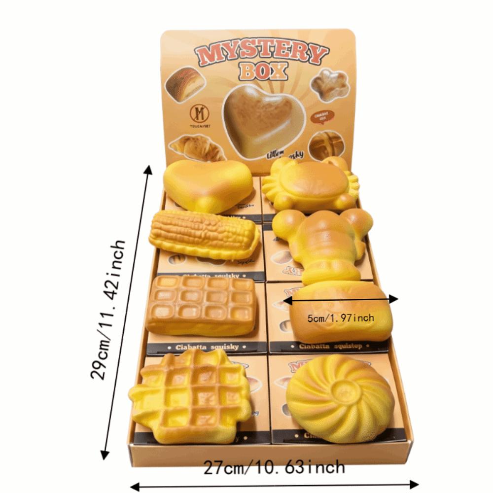 8PCS Slow Rising Simulated Bread Squishy Toys Simulated Bread Squeez Toy Home Decor