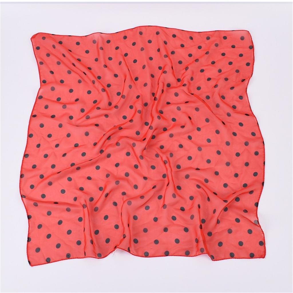 Stylish Black Dotted Small Square Scarf for Men and Women Neckerchief Headscarf Trendy Dotted Neck Scarf Square Scarves