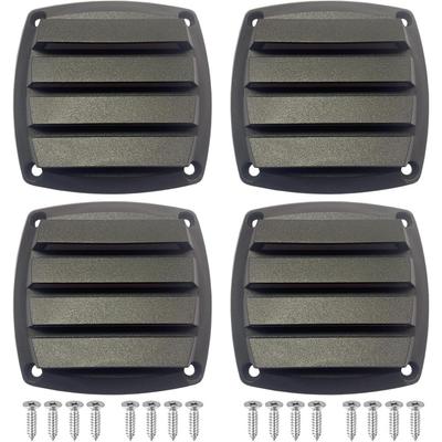 4 Pack Marine Square Ventilation Grilles – Nylon Louvered Vents With 16 Stainless Steel Screws, Black & White Options For Boat RV Yacht