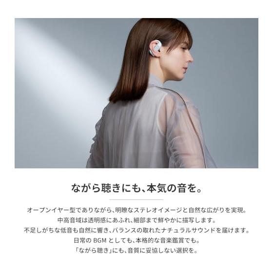 Radius HP-H300BT Completely Wireless Earphones: Hear-scape Series Bluetooth Compatible, Earhook Type, Listen while not blocking your ears, Compact,