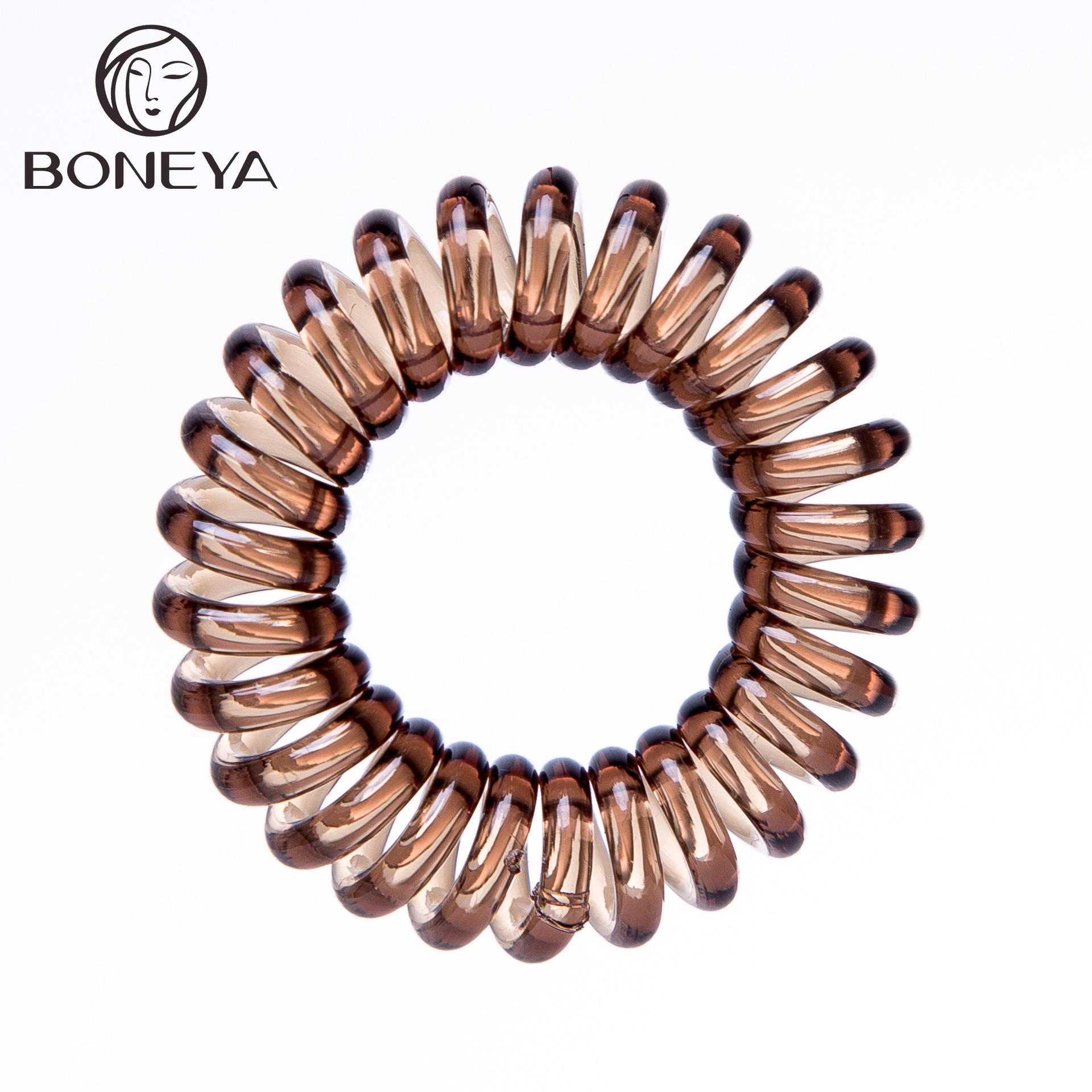 Clear 4cm Telephone Cord Hair Ties for Women - Seamless, Simple, Small Hair Scrunchies, Korean Style Accessories