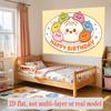 Steamed Bun Birthday Backdrop, Adorable Cartoon Baozi Wall Decor for Party