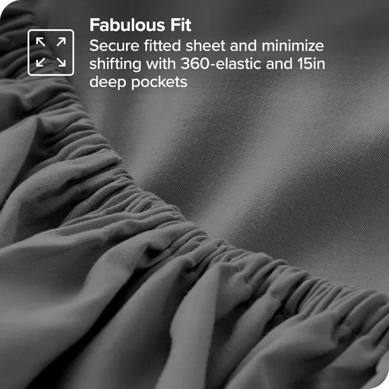 4 Piece Bed Sheet Set Microfiber Queen Sheet Set Hotel Luxury Bed Sheets Extra Soft With Fitted Sheet Flat Sheet & Pillowcases