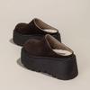 Thick bottom heightening velvet bag head half slippers women wear new autumn and winter one pedal