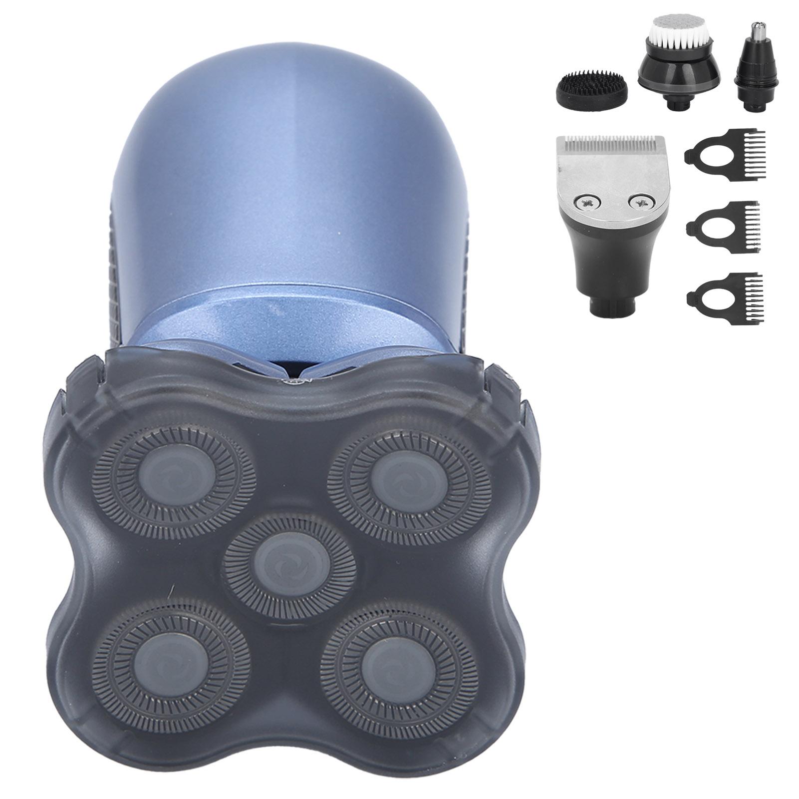 

Многофункциональная электрическая бритва для удаления бакенбард и волос в носу, щетка для очищения лица, небесно-голубая