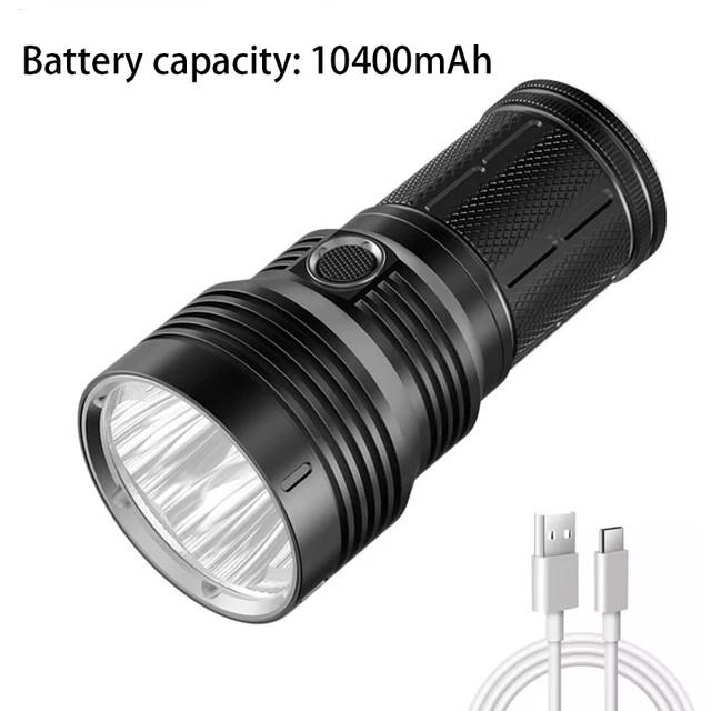 4*P90 High Power LED Flashlight USB Rechargeable Strong Light Torch High-brightness Lantern 12000 Lumens 120W Powerful Lamp