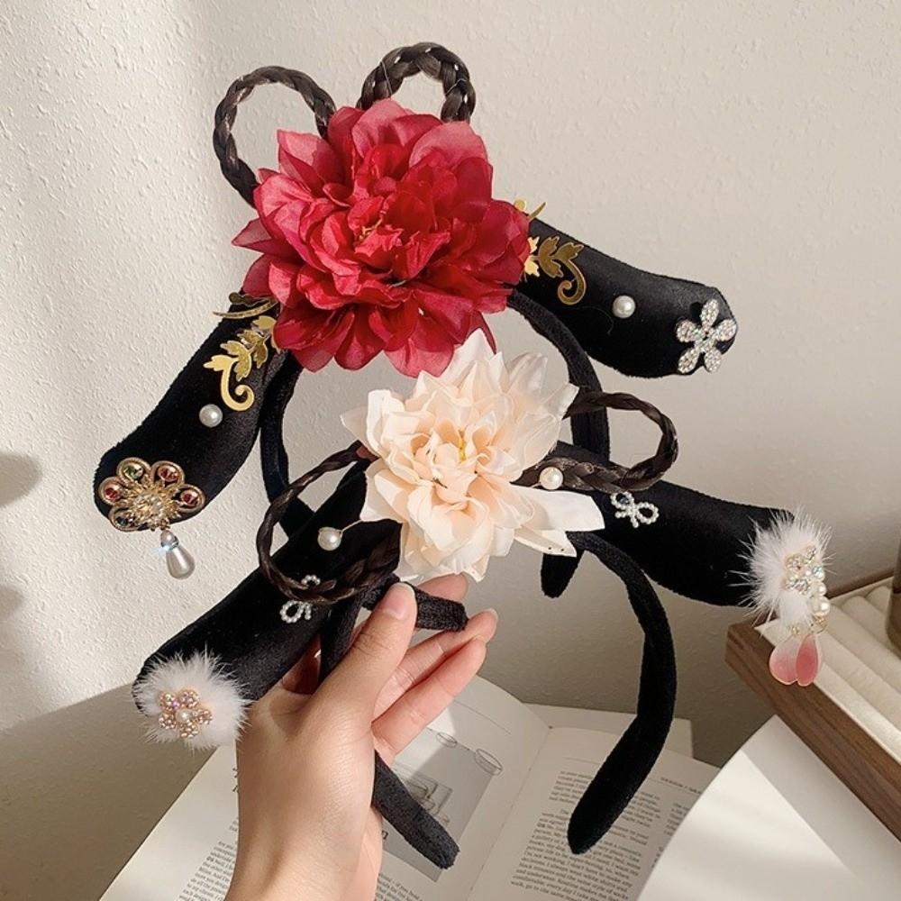 Rhinestone Hanfu Hair Hoop Pearl Chinese Style Headband Ancient Style Headwear  Cheongsam