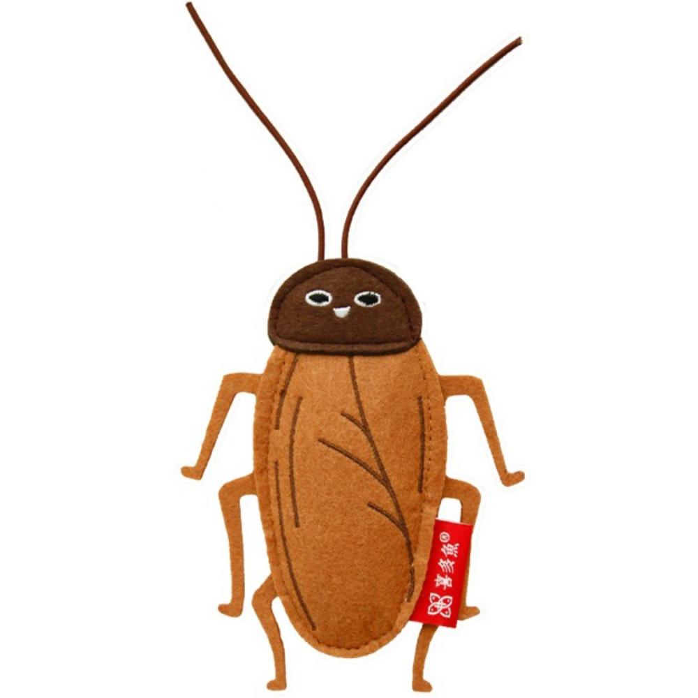 Simulation Insect Shape Cockroach Toy Self-Hi Fun Cat Simulation Toy Felt Catnip Bell Toy Cat Play
