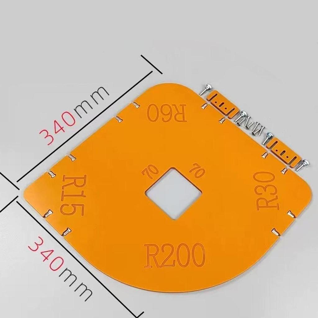 Three Hole Table Insert Plate Woodworking Jig Radius Corners Router Jig Template Plastic Tool for Duplicating Wood Corners