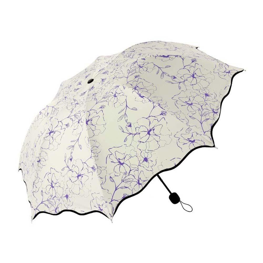 Flower Shaped Design Dual-use Folding Umbrella Lightweight anti-UV Protection Brolly  Travel