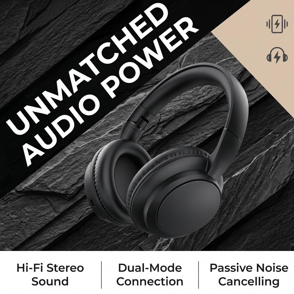 Wireless Headphones Bluetooth 5.4 Earphones Foldable Gaming Headset Sport Headphone with Mic Music Earbuds