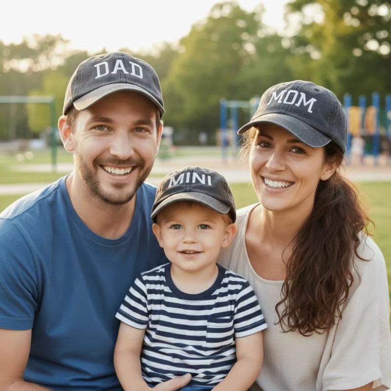 DAD MOM Embroidered Baseball Hat Men's and Women's Retro Vintage Fashion Couple Hat Hip Hop Hat